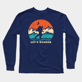 Let's Wander // Retro Sunset Outdoor Adventure Long Sleeve T-Shirt